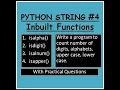 Inbuilt Functions of String in Python with Programs Count frequency of the in string part