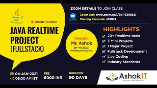 Java Real-time Project Fullstack Session - 05 Ashok IT