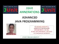 JUnit Annotations Advanced Java Programming Mrs K Balasaranya RMDEC