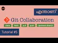 Git Collaboration Tutorial Code Malayalam clone fetch push pull Upstream branch