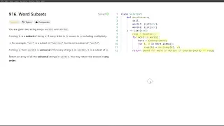 January 10 2025 LeetCode daily 916 Word Subsets - Python solution explained