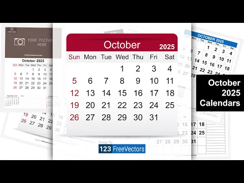 Download MP3 October 2025 Calendar | 123FreeVectors