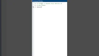How to create a square null matrix in MATLAB Shortcut using zeros Command