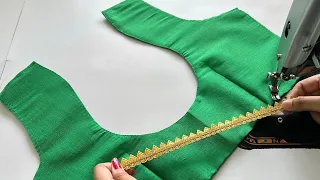 Lace Blouse Back Neck Design | Blouse Ka Designs | Cutting And Stitching Back Neck Blouse Design