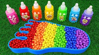 Satisfying Video l How to make Rainbow Candy Nail Polish Foot Bathtub Cutting ASMR #90