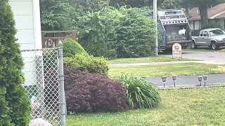 The Town of Brookhaven Bianculli Sanitation CCC Heil Garbage Truck B7 Picking Up Trash