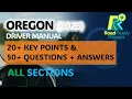 Oregon Driver Manual 2024-2025 - ALL Chapters Key Points Questions Answers RoadReadyRecaps