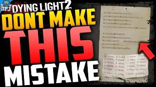 Dying Light 2 DONT MAKE THIS MISTAKE - DO NOT DO THIS