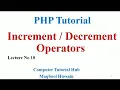 Lecture no 10 PHP Increment Decrement Operators