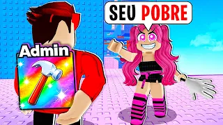 TESTEI A INTERESSEIRA com PODERES DE ADMIN NO SLAP TOWER ROBLOX