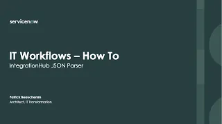 How To - Use the integrationHub JSON Parser