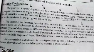 Variable Declaration with Examples - Variable Declaration Syntax 12th Computer Science Class 12
