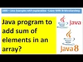 How to add sum of elements in an array in java