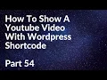 How To Show A Youtube With Wordpress Shortcode Wordpress Theme Development Part 54 Tech Tian