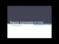 Regular Expressions with grep