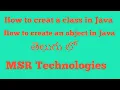 How to create a class in java with telugu explanation