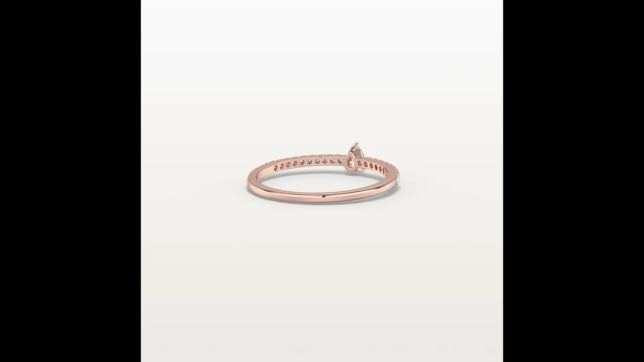 Petite Pear Lab Diamond Pavé Ring in 14K Gold/Platinum