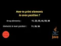 print elements in even position print even position elements in array malayalam Code eureka
