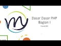 PHP tutorials PHP Basics Part 1