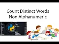 Python Find number of distinct words ignoring non alphanumeric characters
