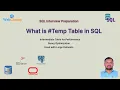 SQL Que 26 What is Temp Table in SQL CTE vs Temp Table in SQL