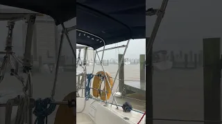 75mph Winds in Gulfport Marina #secondhandsailors #sailinglife #sailing #tropical storm #TS Arthur