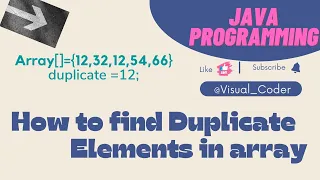 Find Duplicate Elements in Java Array Java Interview Question