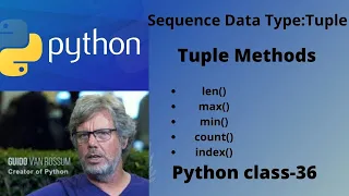 What are the Tuple methods in python All Tuple methods with examples in eay ways Python class-36