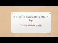 30 How to align table in html hindi