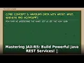Master JAX-RS Java Build Powerful REST Services APIs Advanced Java EE Tutorial