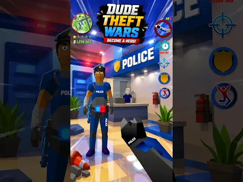 Jack becomes Popo Police in Dude Theft Wars