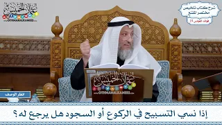       إذا نسي التسبيح في الركوع أو السجود هل يرجع له    عثمان الخميس دندنها