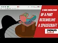 A full true G code NC program simulation of a part resembling a spacecraft