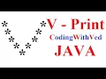 V print in star pattern A TO Z Print in pattern CodingWithved coding Ved Alphabet Print