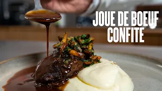 Joue de boeuf confite, purée, girolles & jus maison 🥩🔥