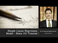 Simple Linear Regression Model Step by Step Free Stata Regression Analysis - Free Economics Course