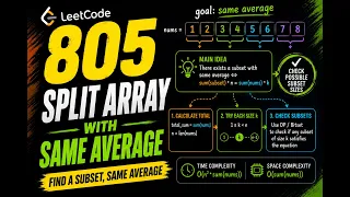 Leetcode 805 Split Array With Same Average
