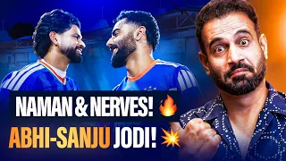 Calmness of Shreyas Iyer & Naman Dhir shows the way for team India. Abhishek Sharma & Sanju 👏