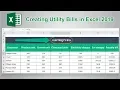 Creating Utility Bill in Microsoft Excel 2019 How to Create a Utility Bill in Ms Excel