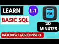 Learn Basic SQL SQL Database SQL Table Creation SQL Data Insert into Table SQL Tutorial