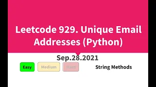 Leetcode 929 Unique Email Addresses Python