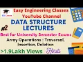 Array Operations - Traversal Inserting Data and Deleting Data from Array in Hindi and English