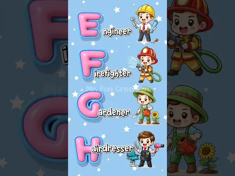Learn Alphabet and Professions A to H! 👨‍🌾🎨 #shorts