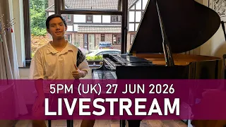 SATURDAY Piano Livestream 5pm (UK) - Confirmation