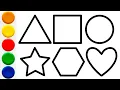 Shapes Coloring Pages For Kids Draw and Learn Shapes And Colors