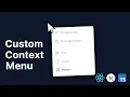 Custom Context Menu Custom Right Click Menu in React and NextJS Tutorial