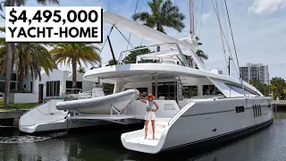 IT WILL SURPRISE U 🤯 2023 Mystique Silhouette 80 SuperCat Sailing Yacht Tour