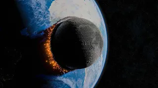 Moon hits the Earth - simulation