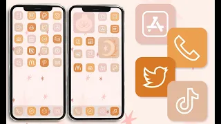 Boho tan and pink app icons