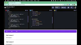 Build a TAB MENU using HTML CSS Javascript